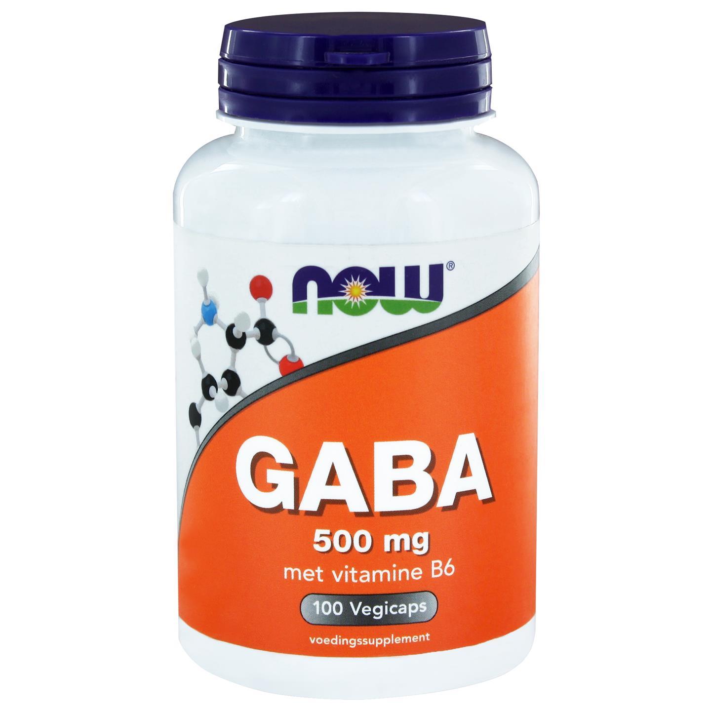 Image of GABA 500 mg et vitamine B6 (100 capsules) - Now Foods 