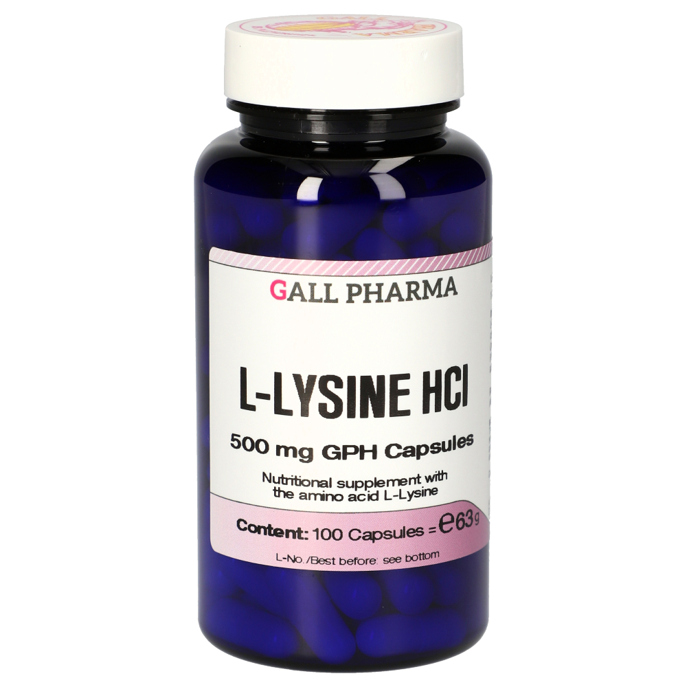 Image of L-Lysine HCl 500 mg GPH (100 Capsules) - Gall Pharma GmbH