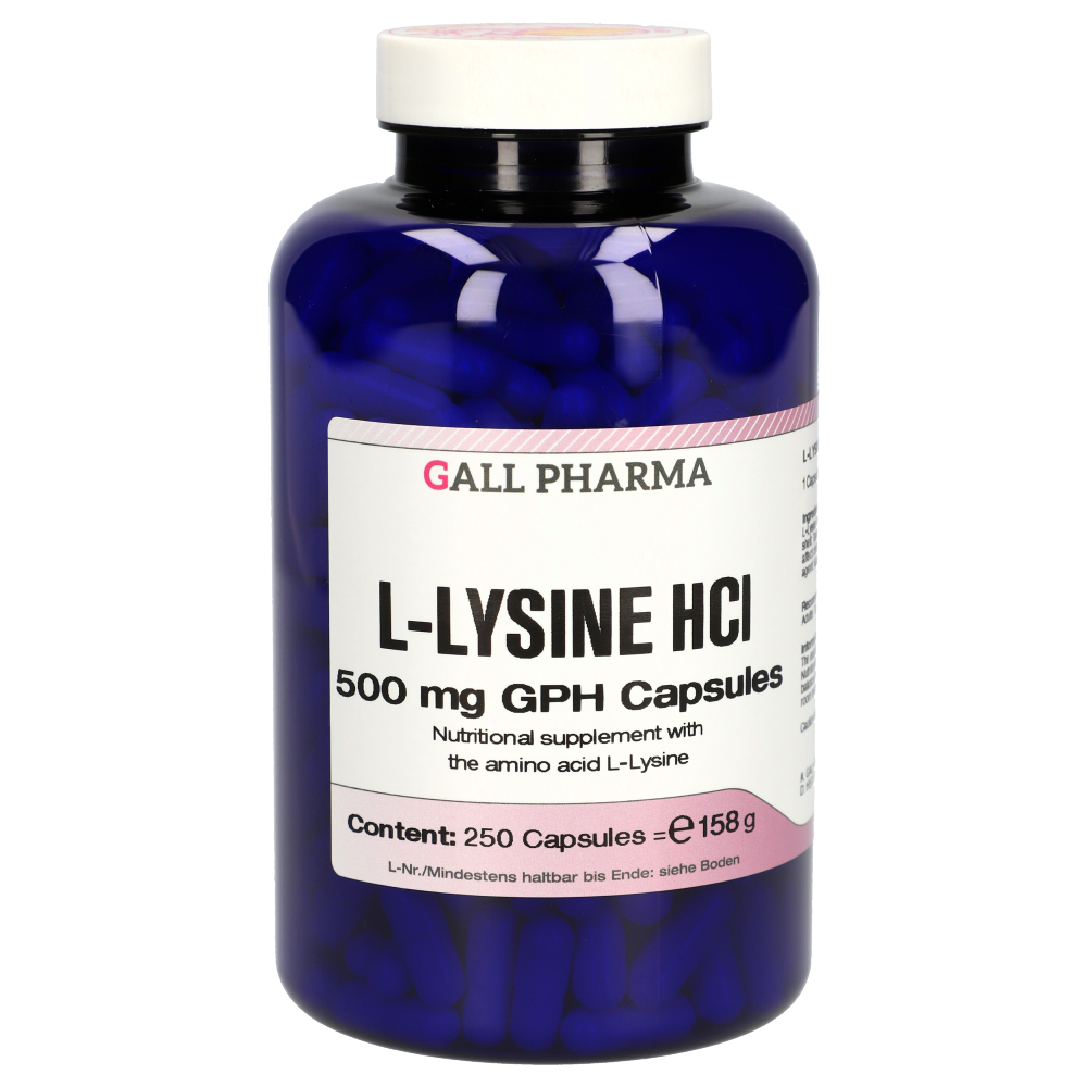 Image of L-Lysine HCl 500 mg GPH (250 Capsules) - Gall Pharma GmbH