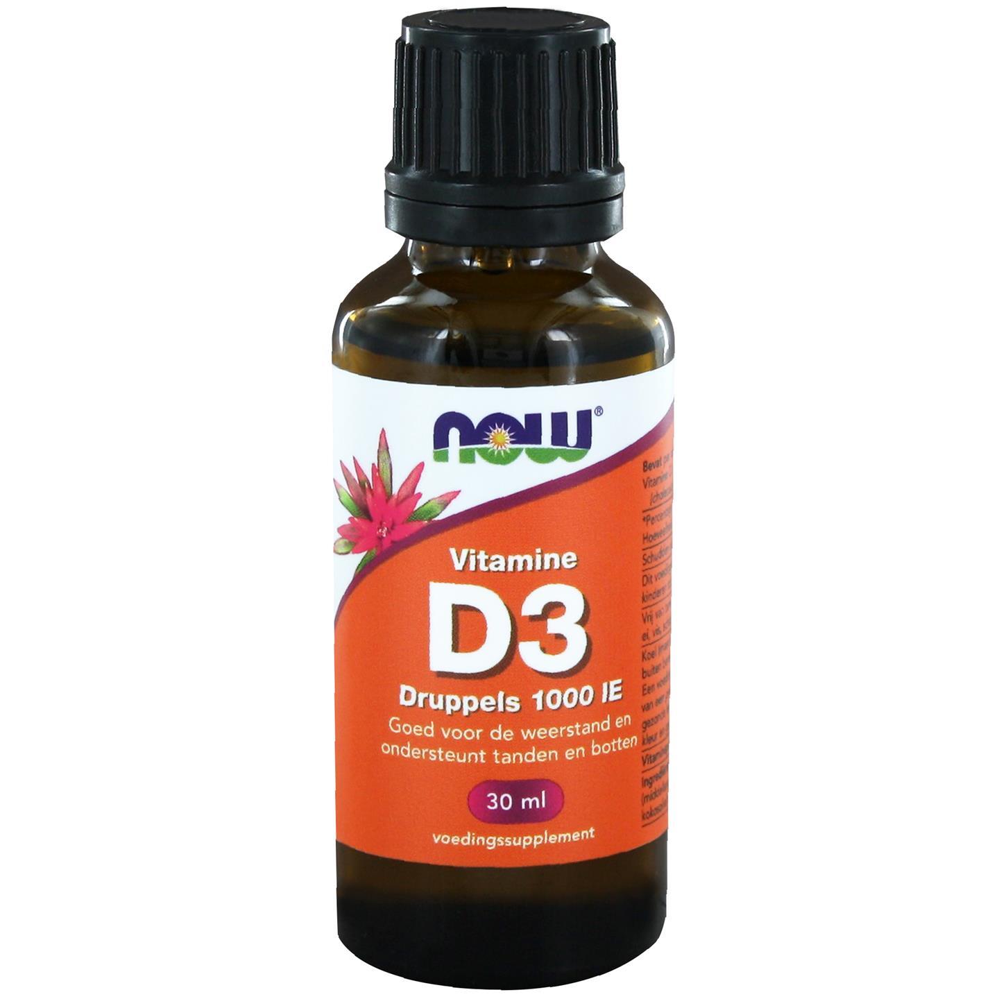 Image of La vitamine D3 liquide 1000 IE (30ml) - Now Foods 