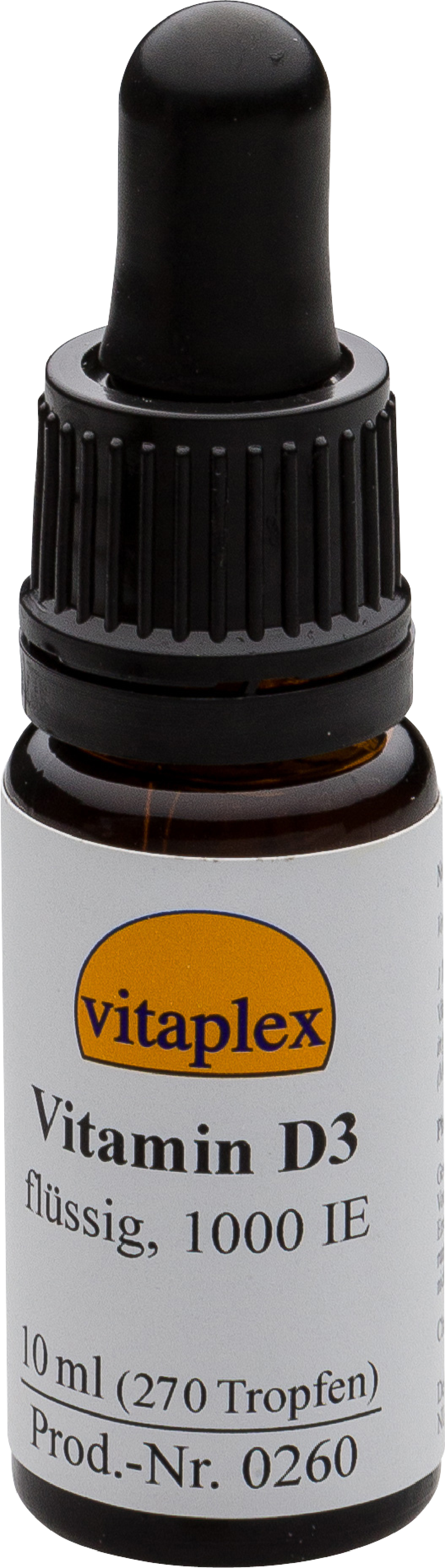 Image of Vitamin D3 liquid, 1000 IE (10 ml, ca. 270 drops) - Vitaplex 