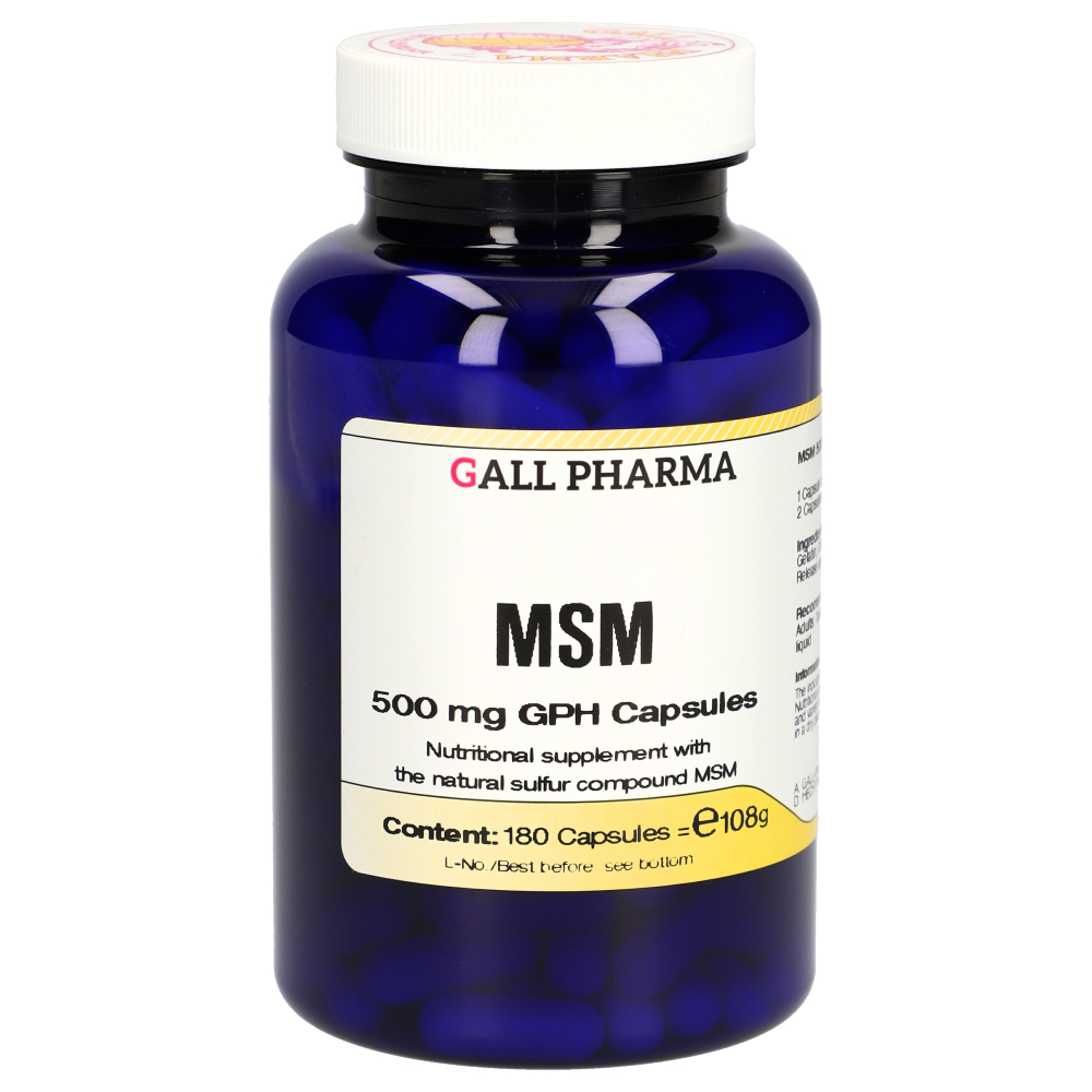 Image of MSM 500 mg GPH Capsules (180 Capsules) - Gall Pharma GmbH 