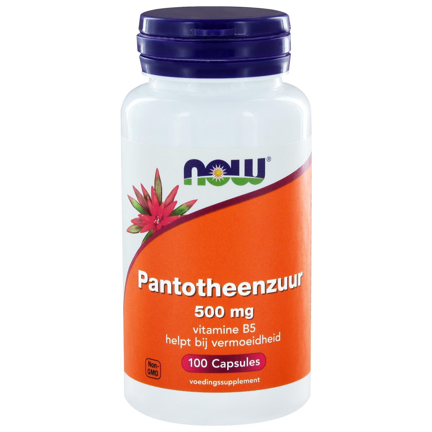 Image of Now Foods, acide pantothénique 500 mg, 100 gélules 