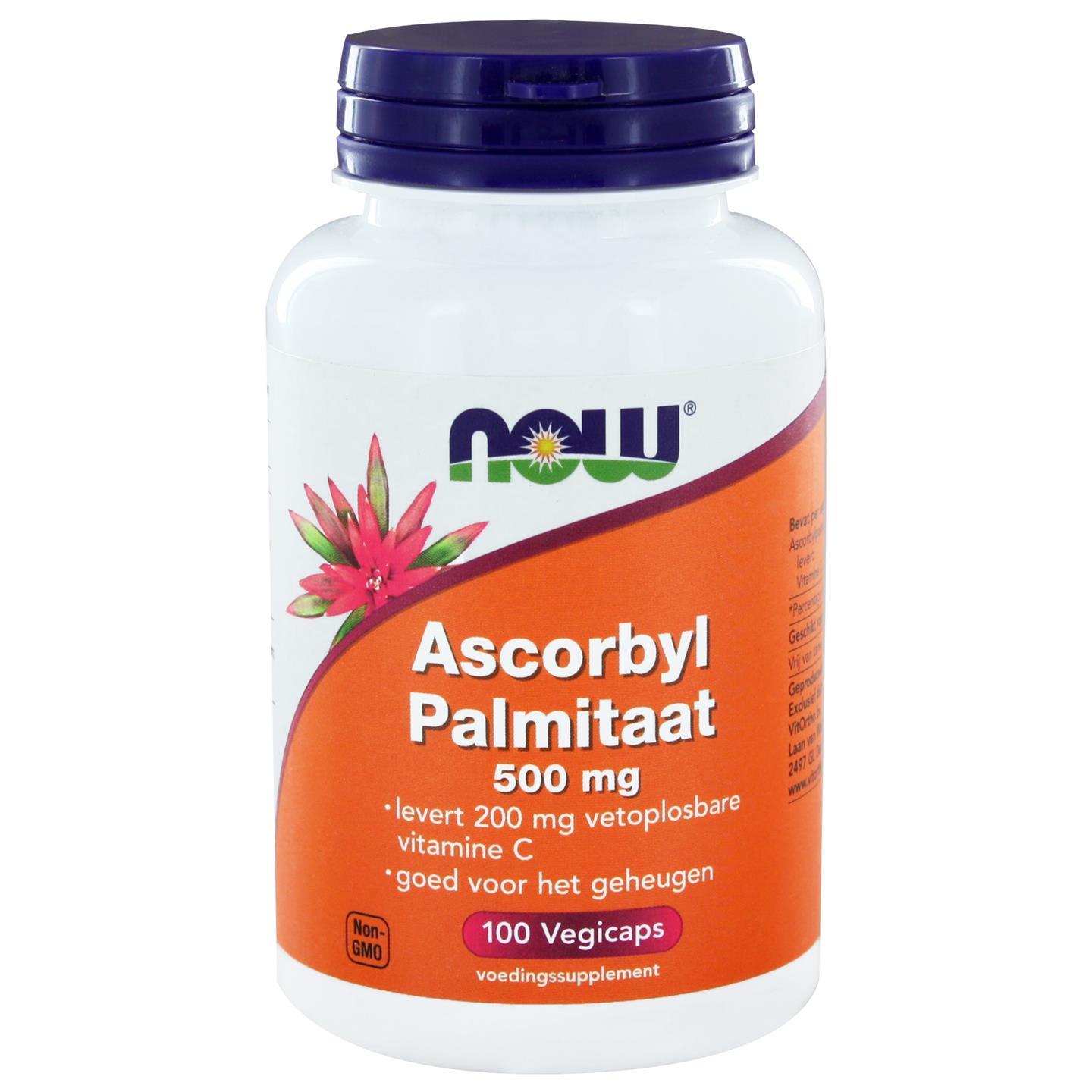 Image of Now Foods, Palmitate d&apos;ascorbyle 500 mg, 100 capsules Veggie