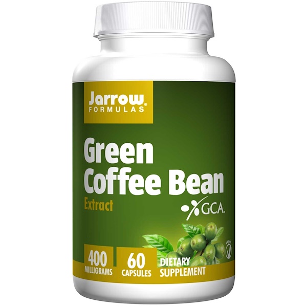 Image of Green Coffee Bean Extract 400 mg (60 Vegetarian Capsules) - Jarrow Formulas 