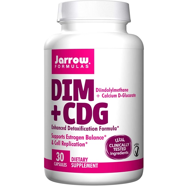 Image of DIM + CDG Enhanced Detoxification Formula (30 Vegetarian Capsules) - Jarrow Formulas 