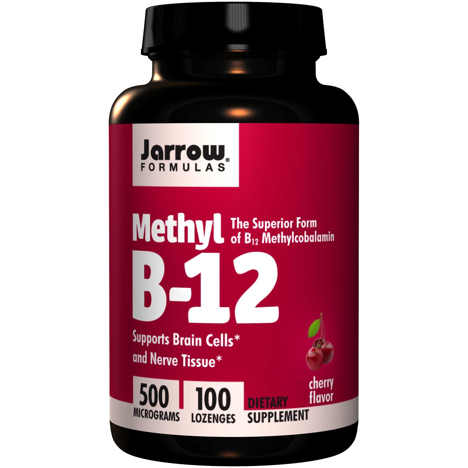 Image of Methyl B-12 Cherry Flavor 500 mcg (100 Lozenges) - Jarrow Formulas 