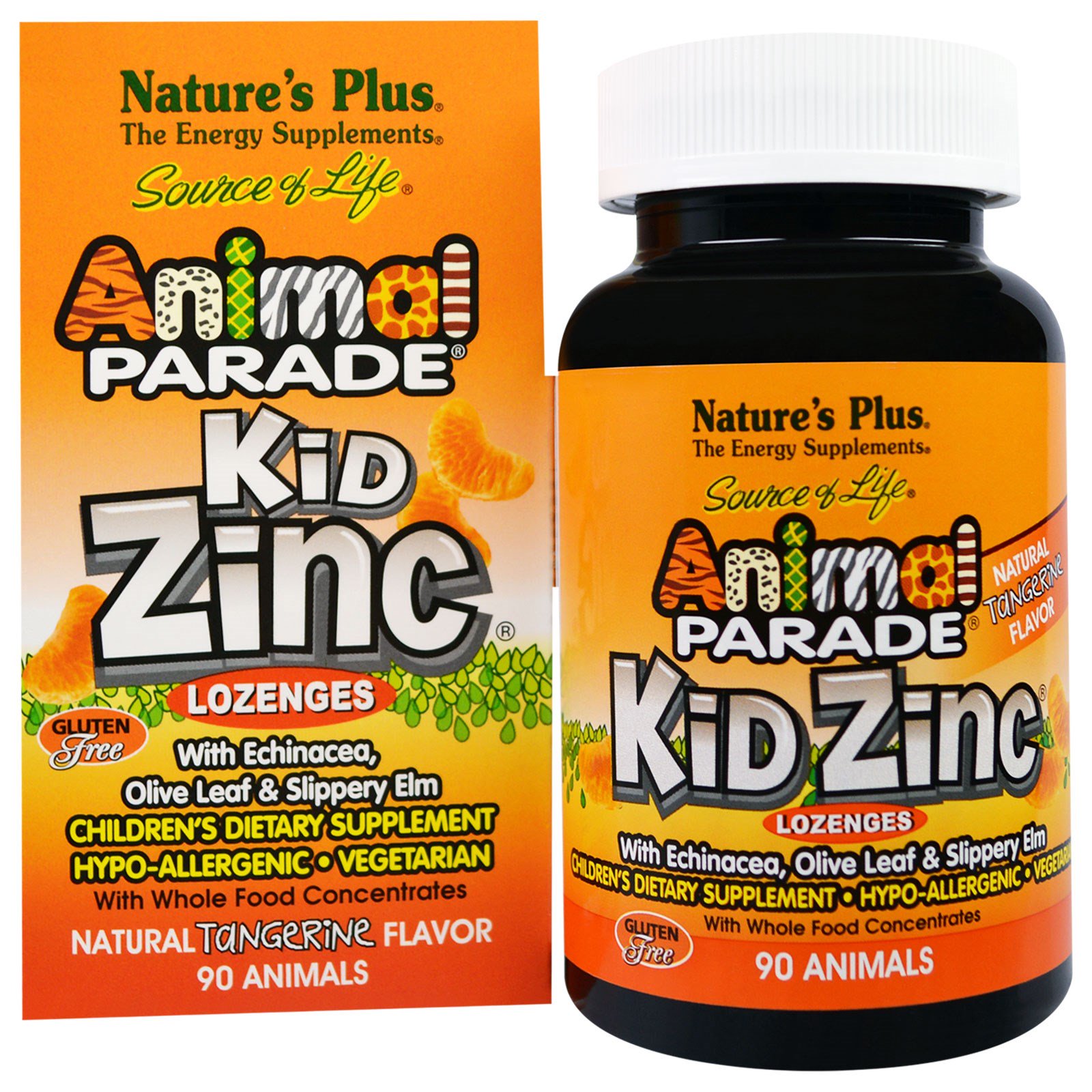 Image of Kid Zinc Lozenges, Natural Tangerine Flavor (90 Animals) - Nature&apos;s Plus