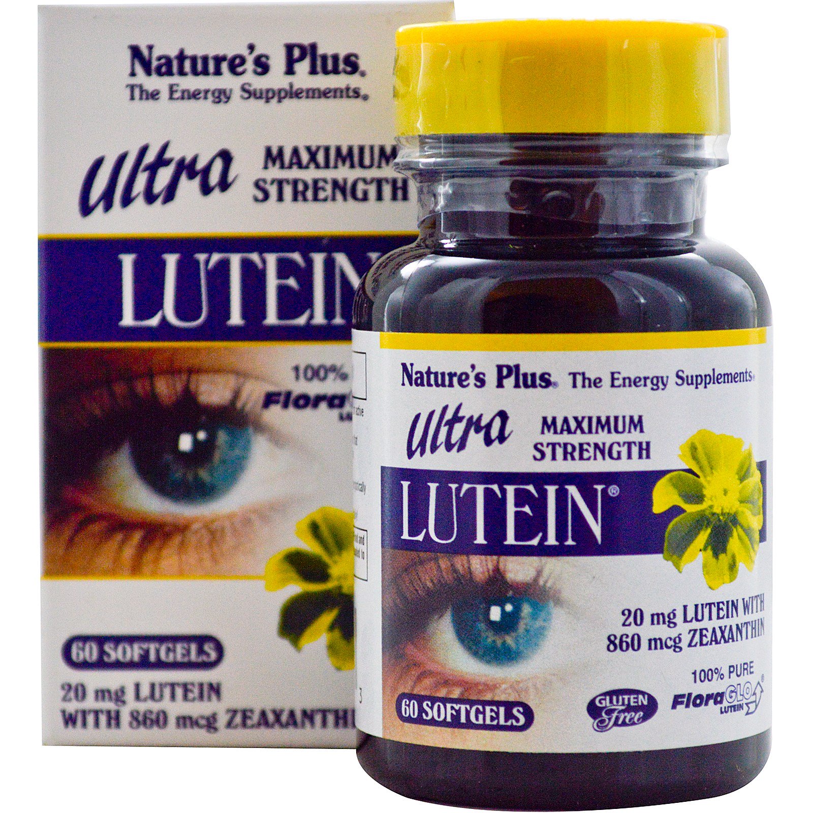 Image of Ultra Lutein, Maximum Strength, 20 mg (60 Softgels) - Nature&apos;s Plus