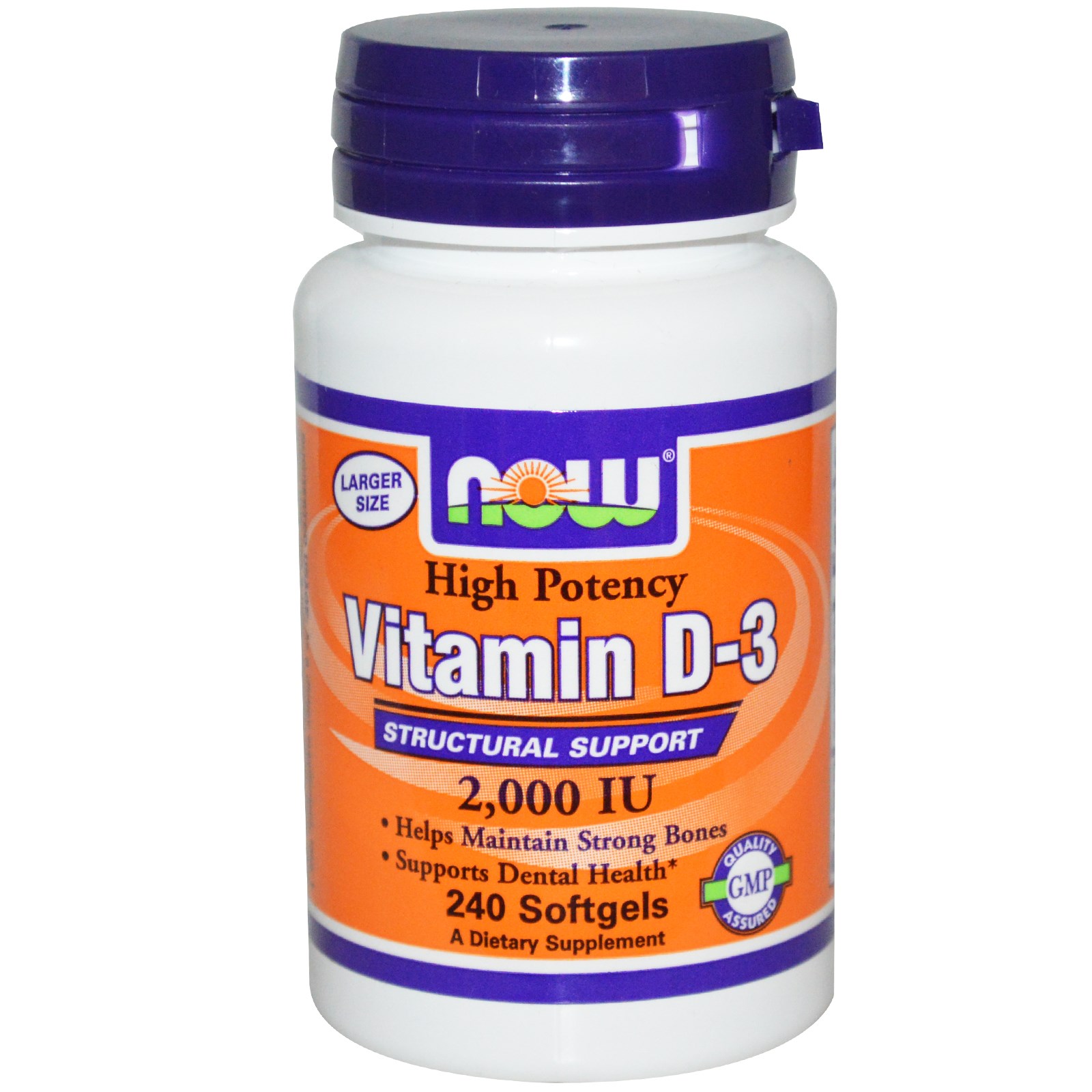 Image of Now Foods, Vitamin D-3, 2,000 IU, 240 Softgels 