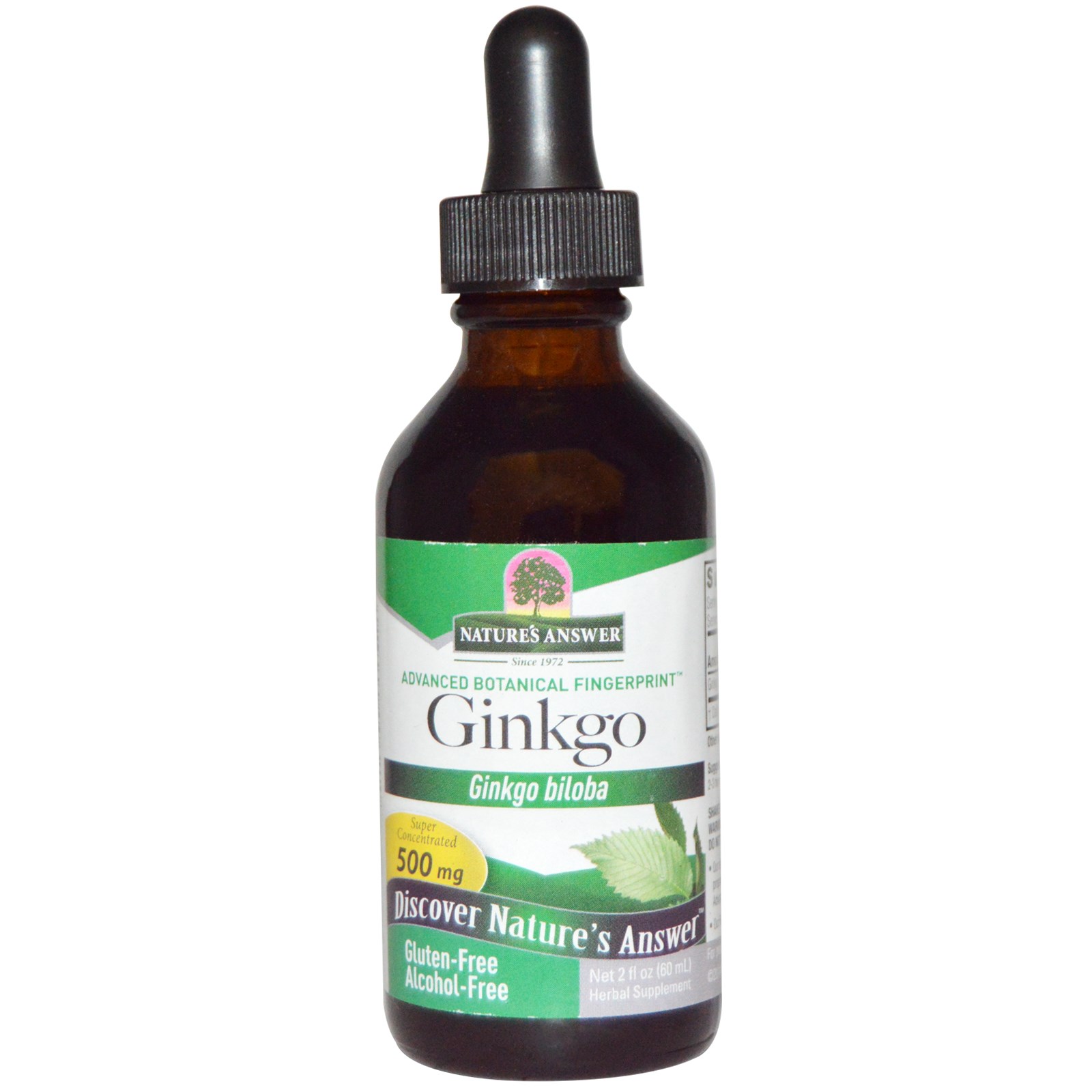 Image of Ginkgo, Alcohol-Free, 500 mg (30 ml) - Nature&apos;s Answer 