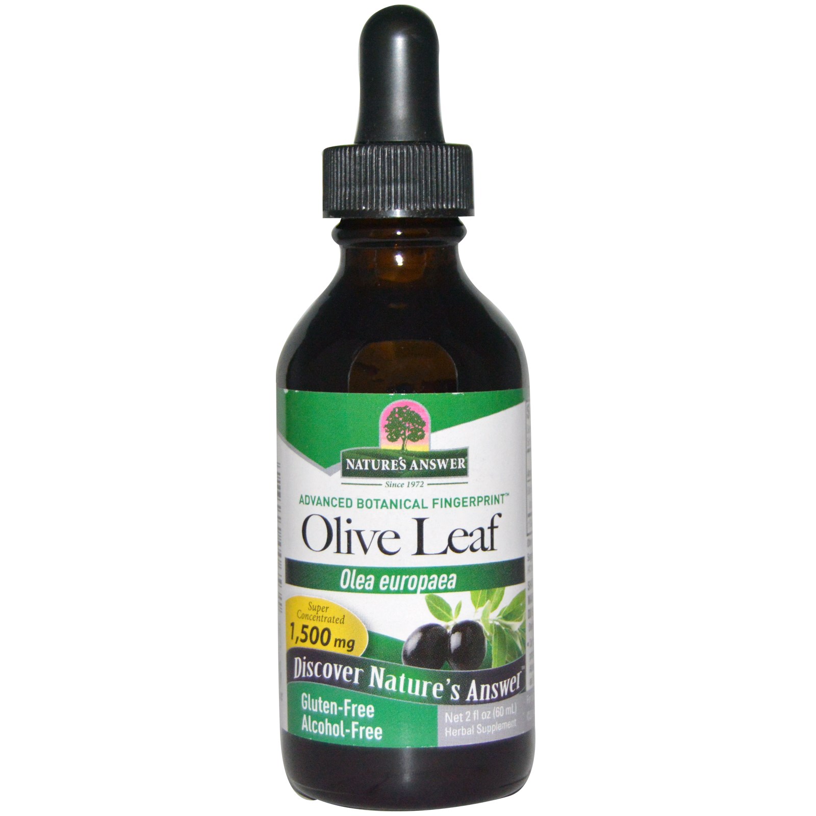 Image of Olive Leaf, Alcohol-Free, 1500 mg (60 ml) - Nature&apos;s Answer 