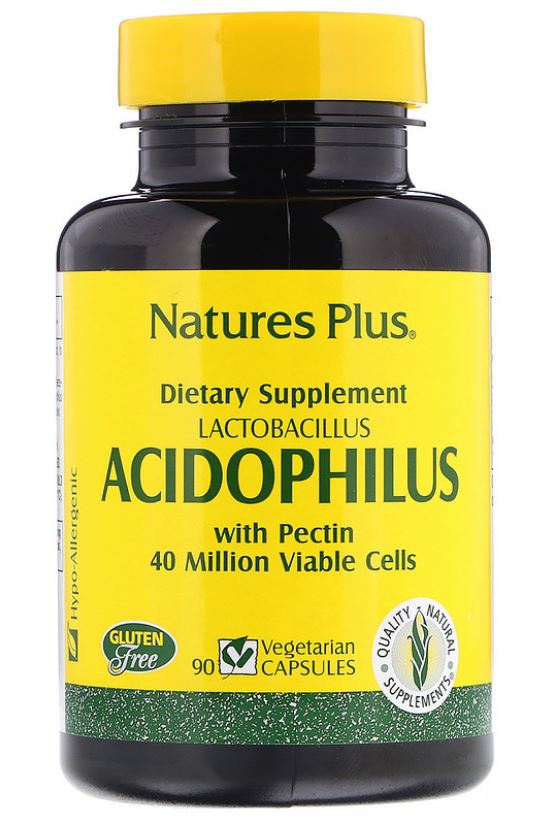 Image of Acidophilus- Lactobacillus (90 Vegetarian Capsules) - Nature&apos;s Plus 