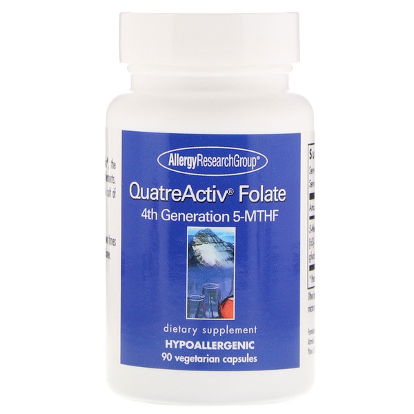 Image of QuatreActiv Folate 4th Generation 5-MTHF 90 Vegetarian Capsules - Allergy Research Group 