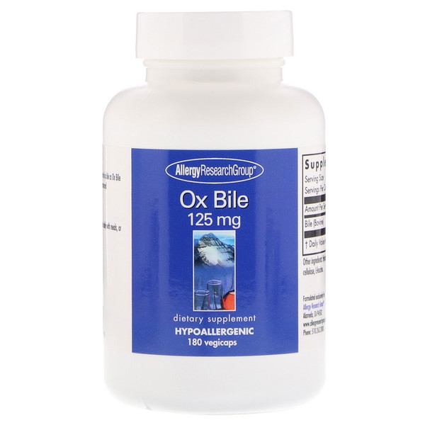 Image of Ox Bile 125 mg 180 Vegicaps - Allergy Research Group