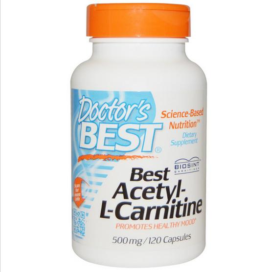 Image of Doctor&apos;s Best, Best acétyle-L-Carnitine, 500 mg, 120 gélules 