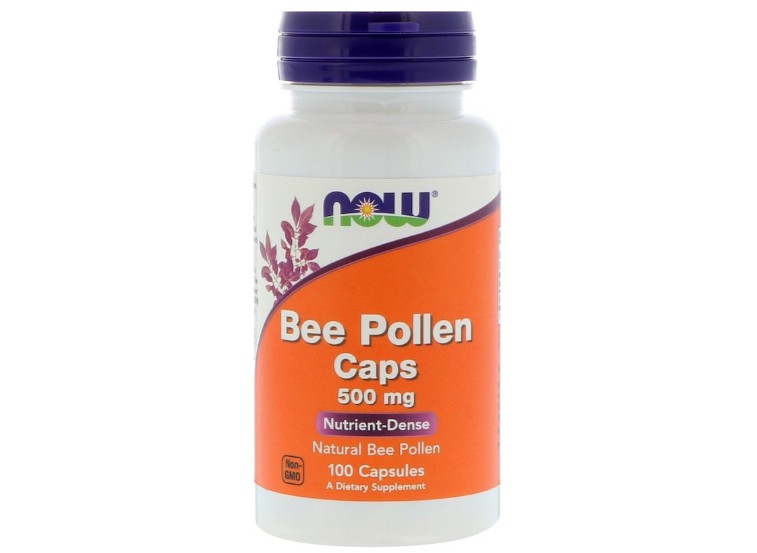 Image of Bee Pollen Caps 500 mg (100 Capsules) - Now Foods 