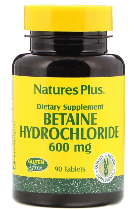 Image of Betaine Hydrochloride - 600 mg (90 Tablets) - Nature&apos;s Plus 