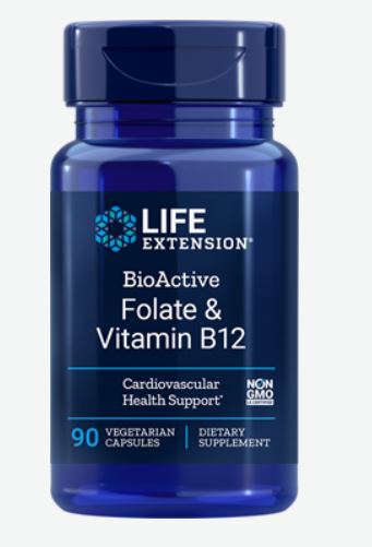 Image of BioActive Folate and Vitamin B12 (90 Veggie Capsules) - Life Extension 