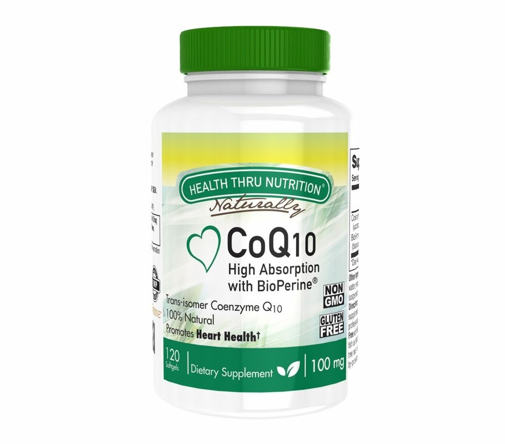 Image of CoQ-10 (w/ BioPerine®) 100 mg (non-GMO) (120 Softgels) - Health Thru Nutrition 