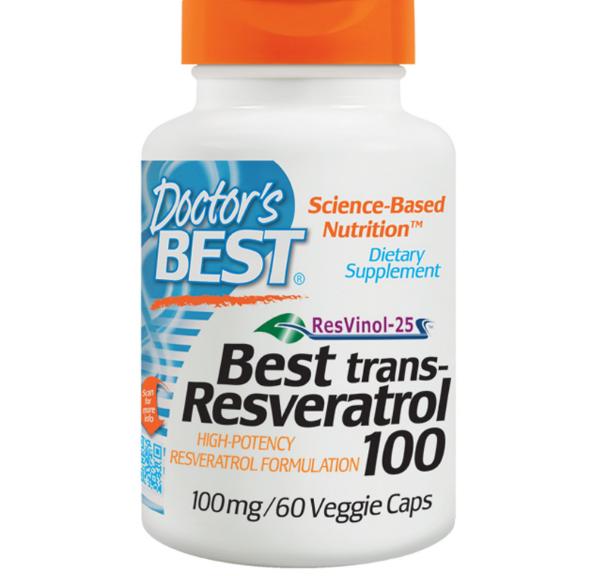 Image of Doctor&apos;s Best, Best trans-resvératrol 100, 100 mg, 60 capsules végé 