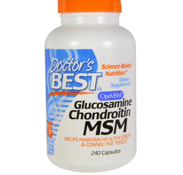 Image of Doctor&apos;s Best, Glucosamine chondroïtine MSM, 240 Capsules 