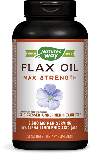 Image of Nature&apos;s Way, EFA l&apos;huile de lin, forte puissance 1300 mg, 200 gélules 