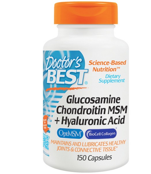 Image of Glucosamine chondroïtine MSM + acide hyaluronique (150 Capsules) - Doctor&apos;s Best 