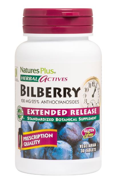 Image of Herbal Actives - Bilberry Extended Release 100 mg (30 Tablets) - Nature&apos;s Plus 