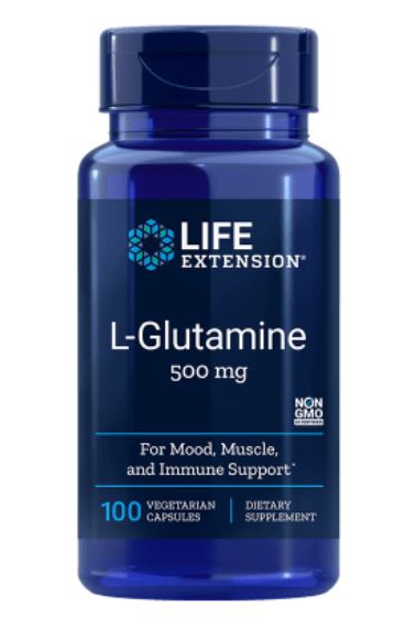 Image of L-Glutamine 500 mg - 100 capsules - Life Extension 