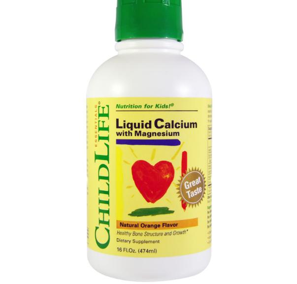 Image of Calcium liquide avec magnésium, saveur naturelle d&apos;Orange, 16 oz liq (474 ml) - ChildLife, Essentials 