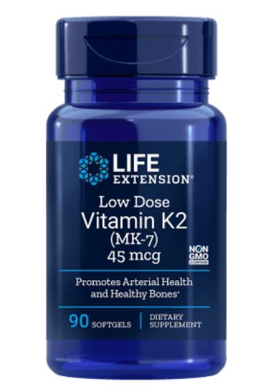 Image of Faible dose de vitamine K2 45 mcg - 90 Softgels - Life Extension 