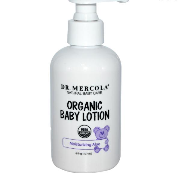 Image of Dr. Mercola, Lotion bébé bio, hydratante Aloe, 6 fl oz (177 ml)