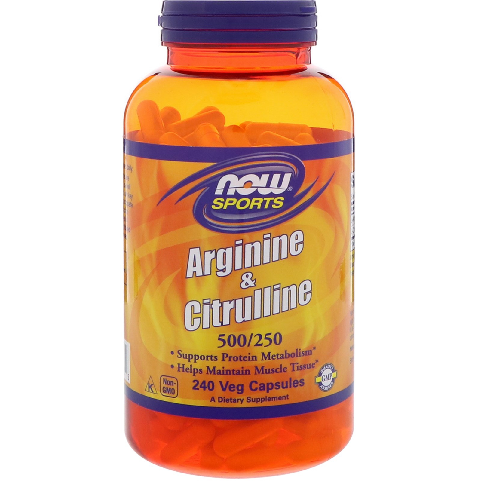Image of Arginine & Citrulline- 500/250 mg (240 Vegetarian Capsules) - Now Foods 