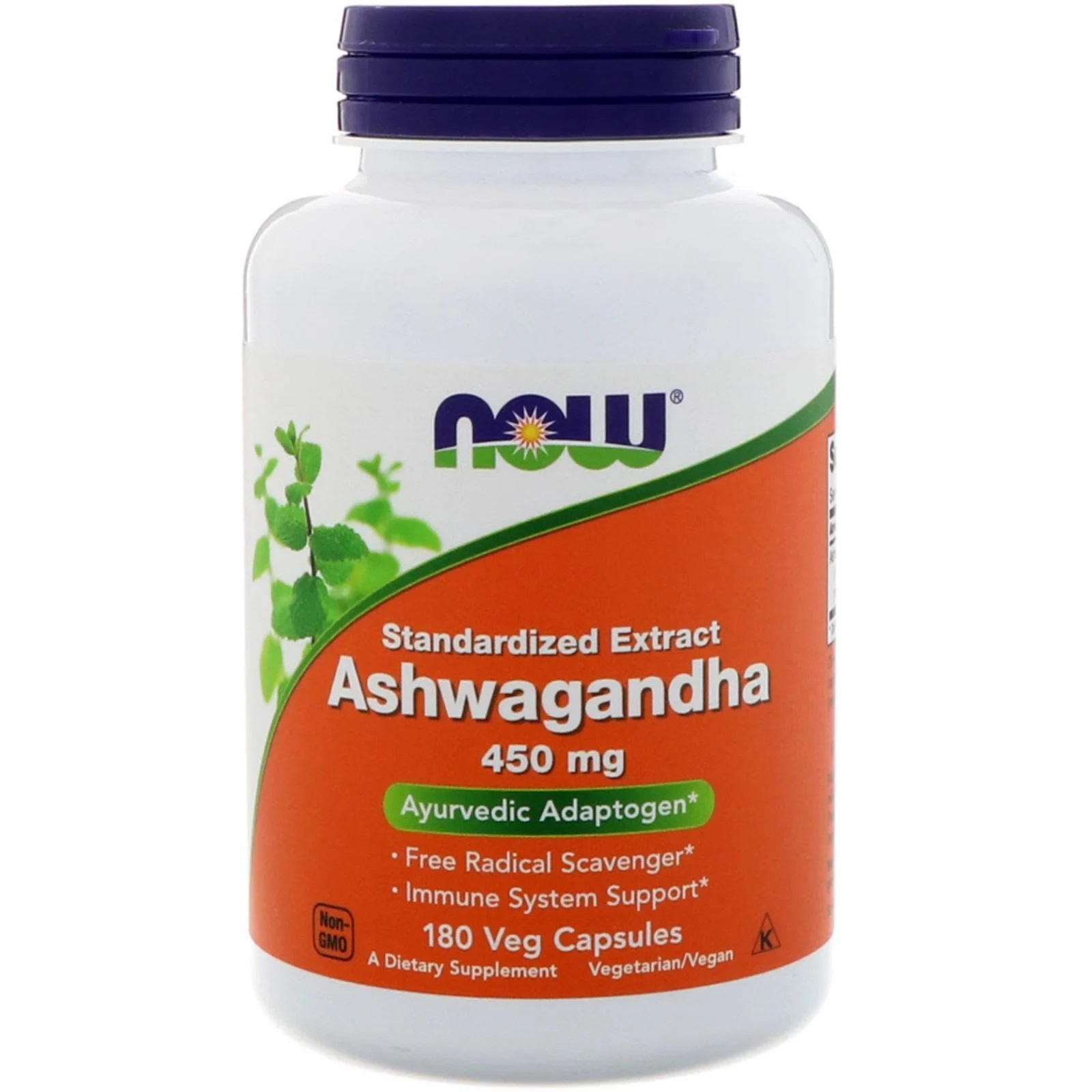 Image of Ashwagandha- 450 mg (180 Vegetarian Capsules) - Now Foods 
