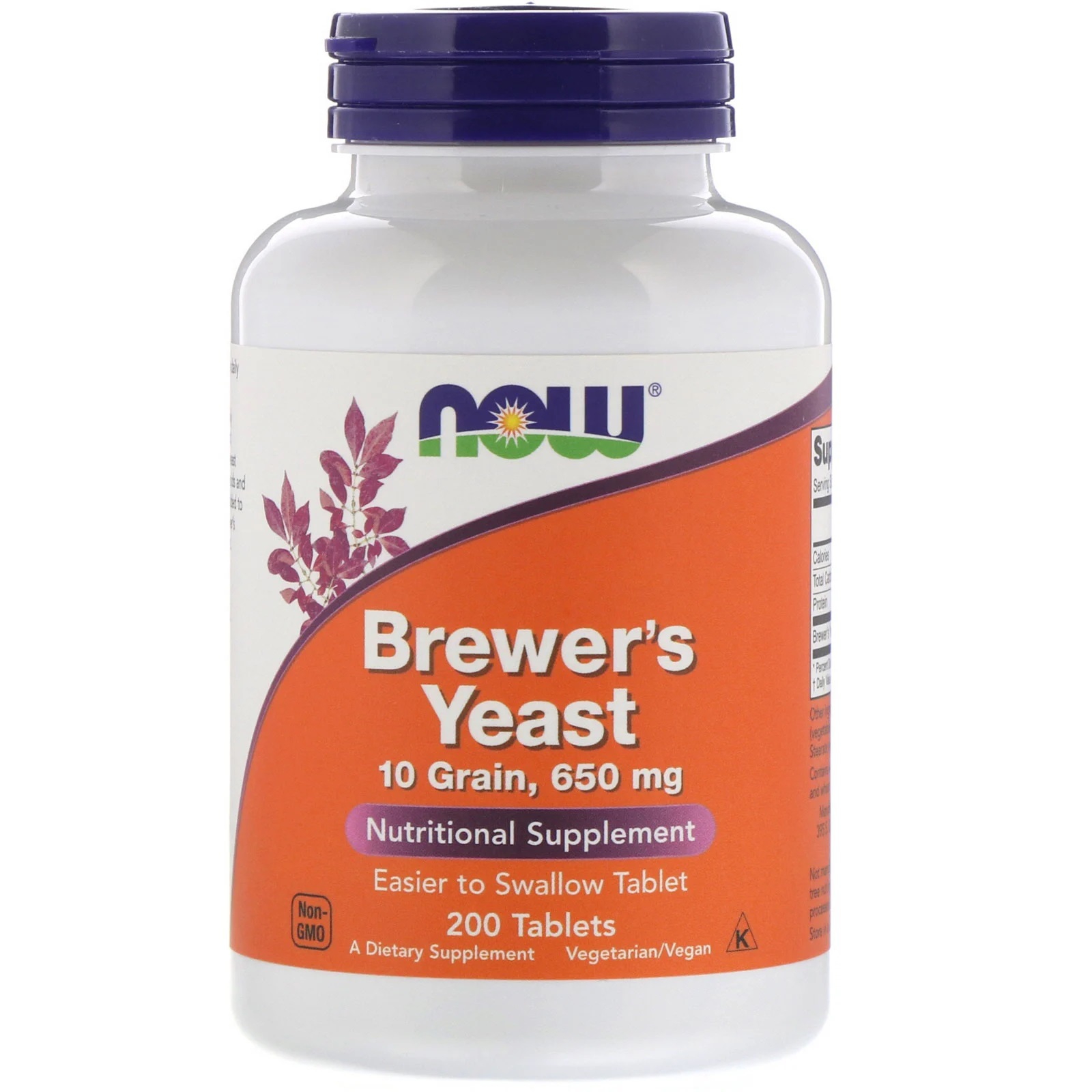Image of Brewer&apos;s Yeast 650 mg (200 Tablets ) - Now Foods 