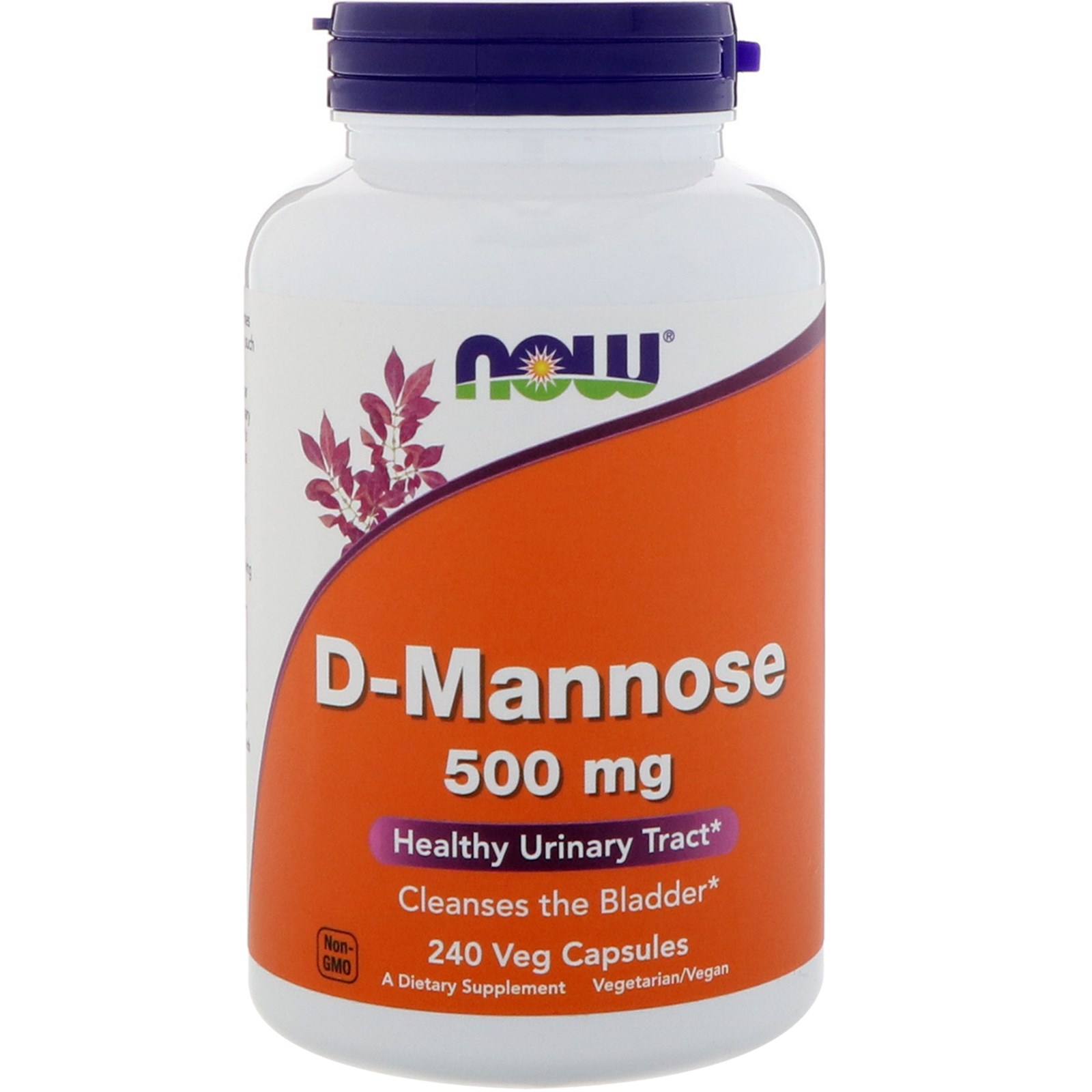 Image of D-Mannose- 500 mg (240 Vegetarian Capsules) - Now Foods 