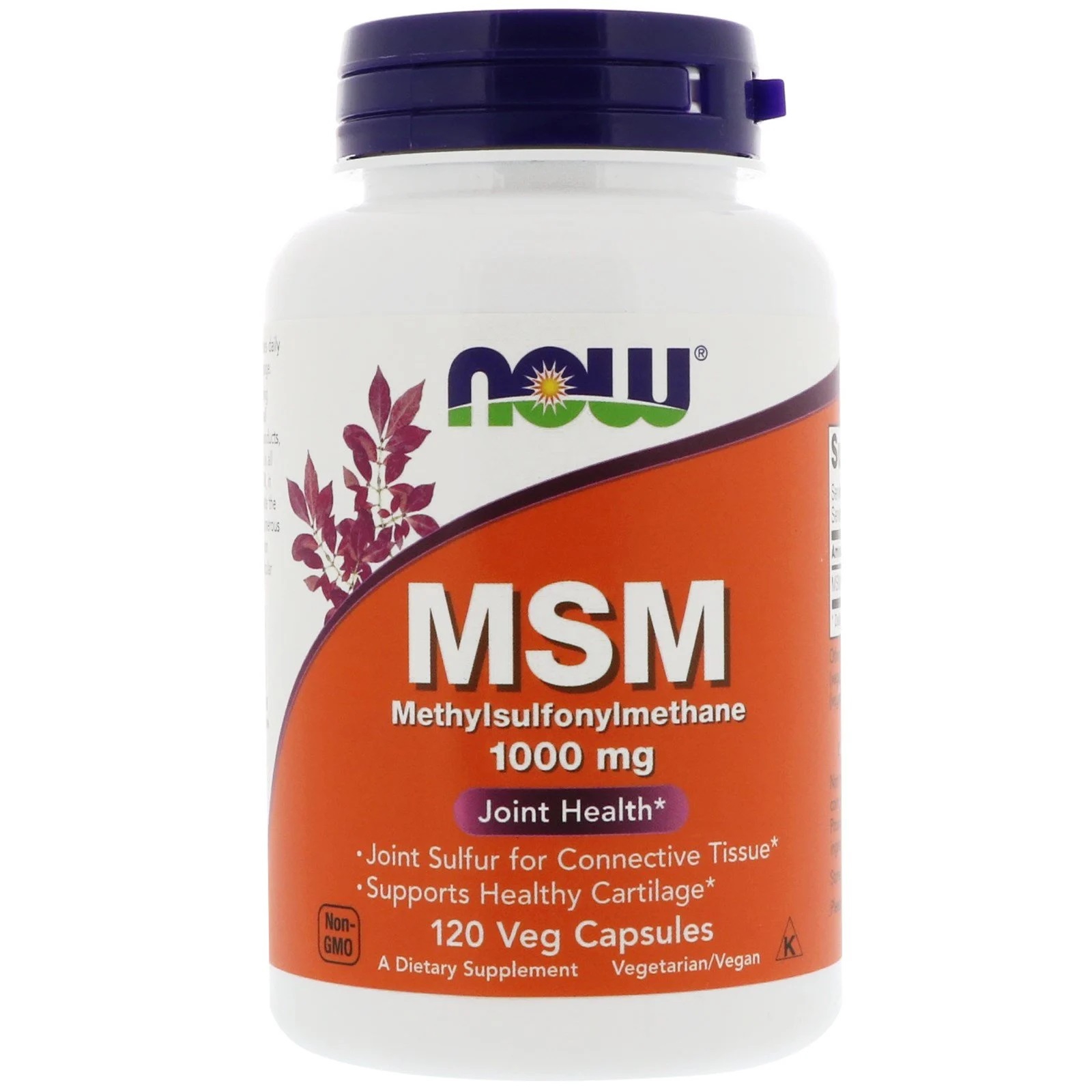 Image of MSM - Methylsulfonylmethane 1.000 mg (120 Vegetarian Capsules) - Now Foods 