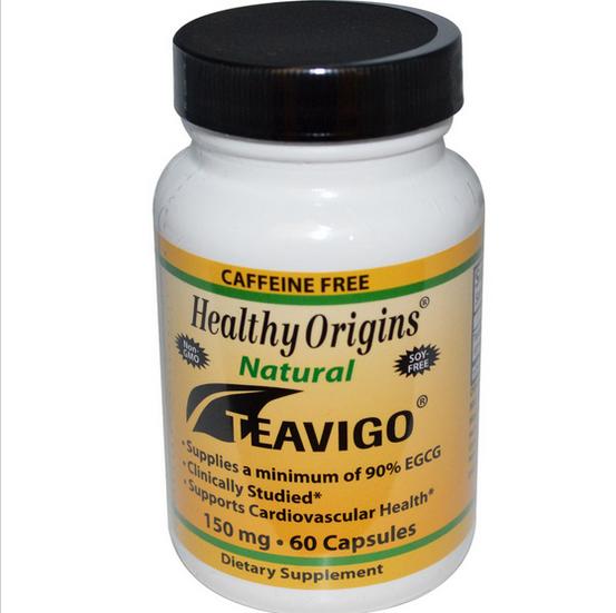 Image of Healthy Origins, Teavigo, caféine libre, 150 mg, 60 Capsules 