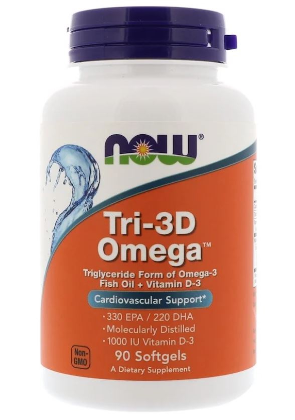 Image of Tri-3D Omega 330 EPA/220 DHA (90 softgels) - Now Foods 