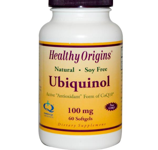 Image of Healthy Origins, l&apos;Ubiquinol, formule sans GMO, 100 mg, 60 gélules 
