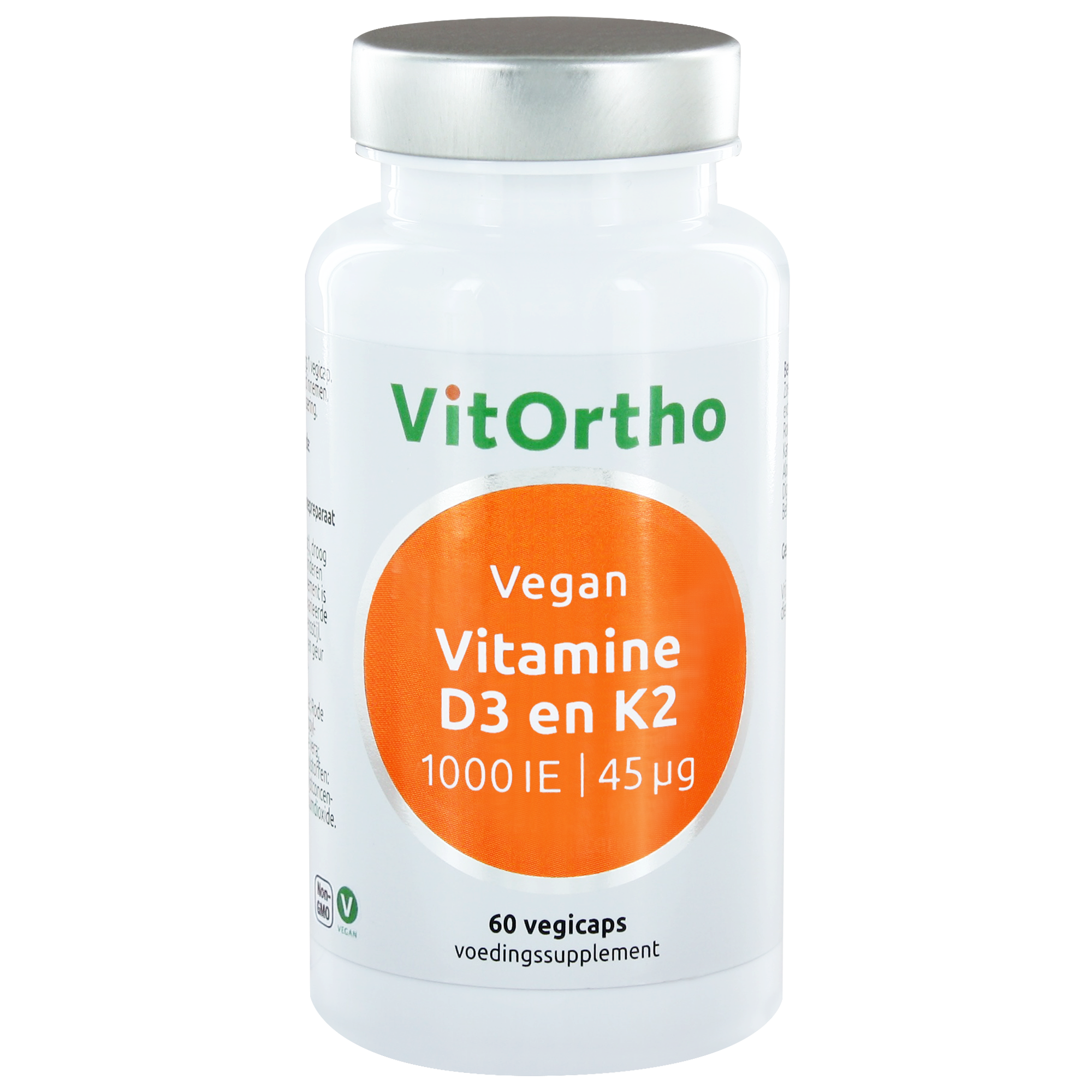 Image of Vitamine D3 1000 IE en K2 45 µg Vegan 60 vegicaps - VitOrtho 